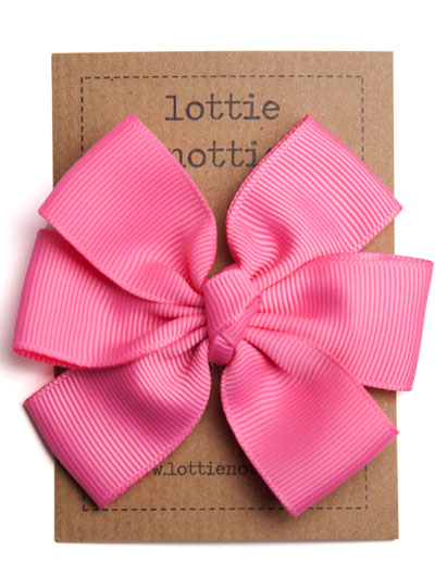 Bright Hot Pink Big Hair Bow - lottie nottie