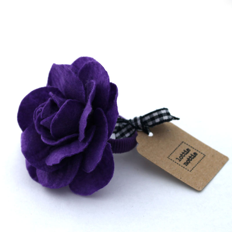 purple felt flower hair band