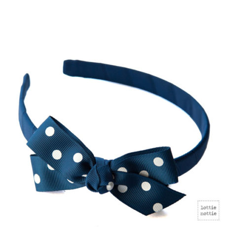 Navy Polka Dot Alice Band