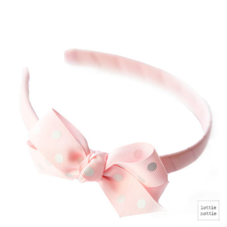 Pink Polka Dot Alice Band