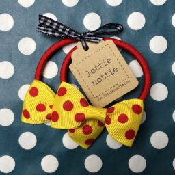Yellow with Red Spot Hair Bows